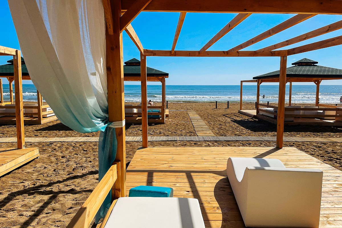 Hotel Sentido Kamelya Selin, Side, Türkei, Strand-Cabanas 