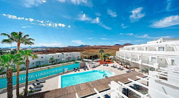 Hotel Sentido Aequora Lanzarote Suites, Spain, Aerial view of the pool 