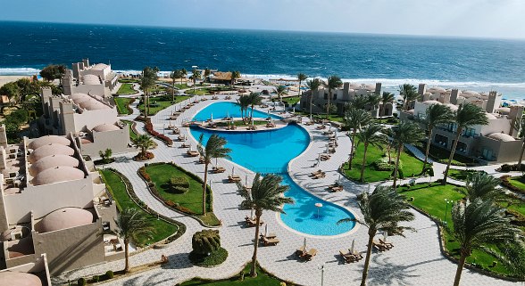 Hotel Sentido Akassia Beach, egypt, hotel complex in the evening 