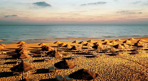 Hotel Sentido Djerba Beach, Tunisia, Beach with parasols 