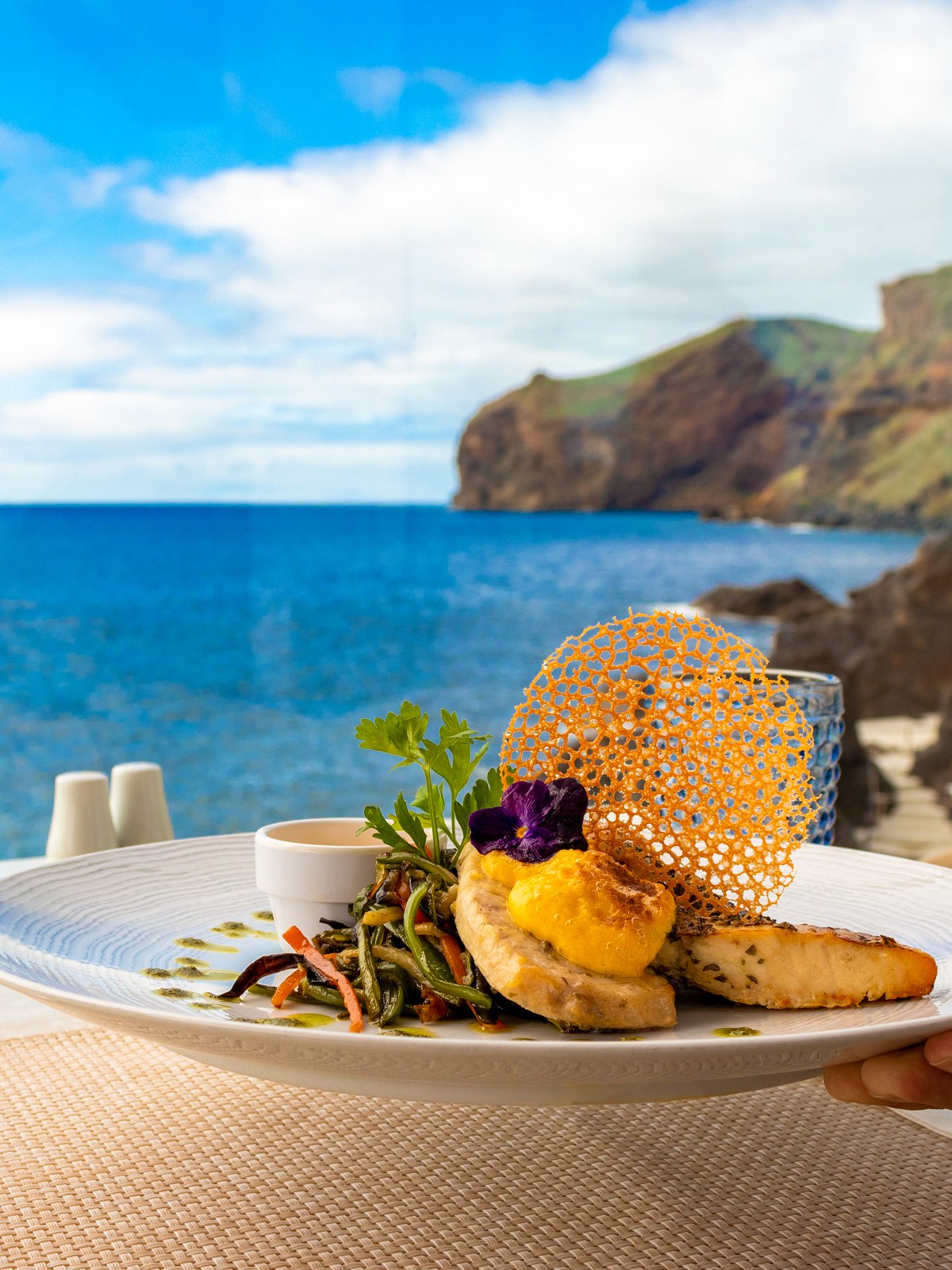 Hotel Sentido Galosol, Mediterranean dish with view to the sea