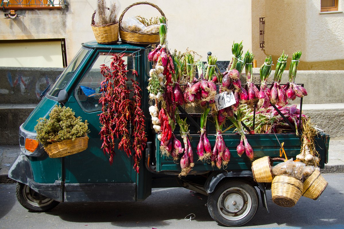 Hotel Sentido Michelizia, Italy, delivery truck with regional vegetables