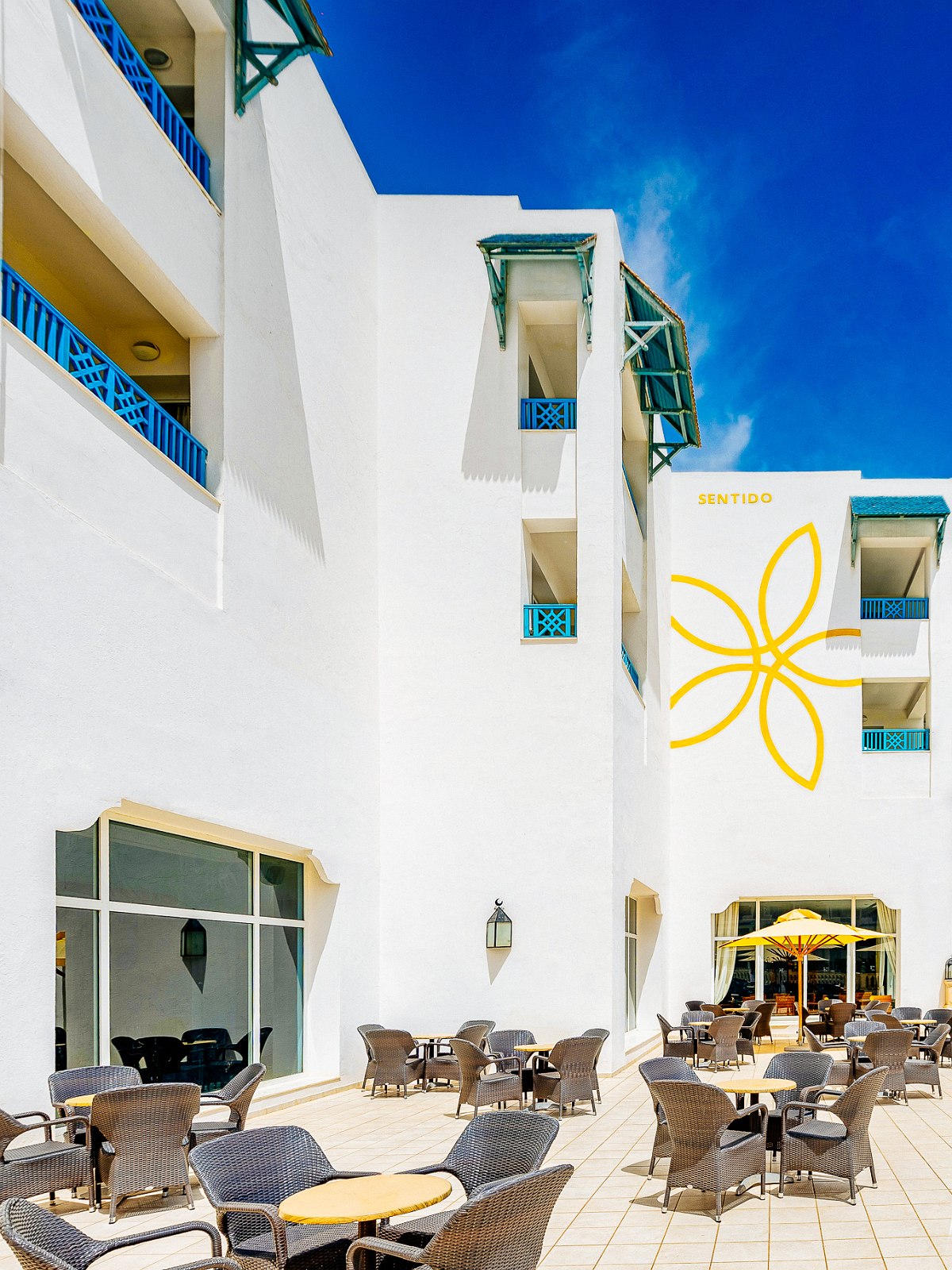 Hôtel Sentido Bellevue Park, Tunisie, terrasse avec sièges